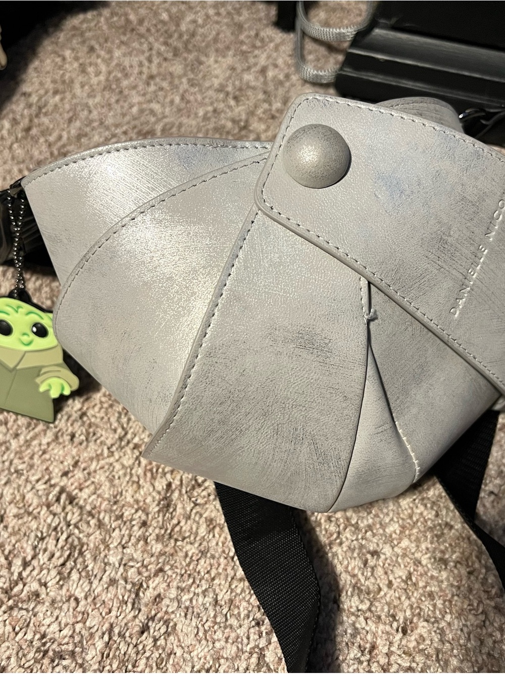 Star Wars Grogu Gray Sculpted Crossbody Bag